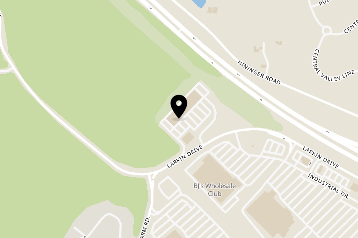 Map showing the location of Lakay Buffet on 215 Larkin Drive in Monroe